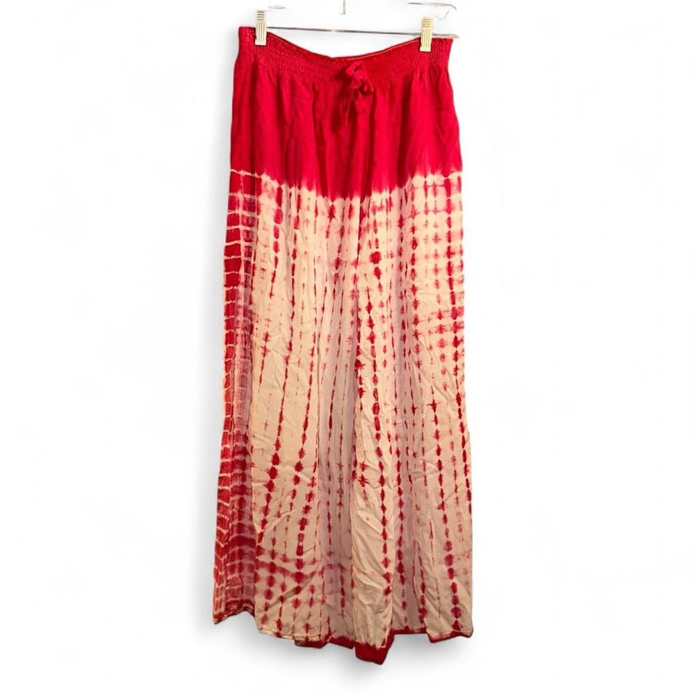 Indonesian Pink Tie Dye cropped pants with slits on both sides size s